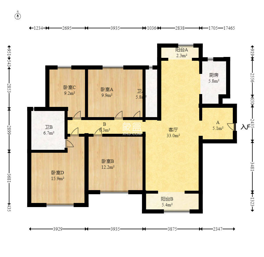 中建璟和城  4室2厅2卫   156.00万