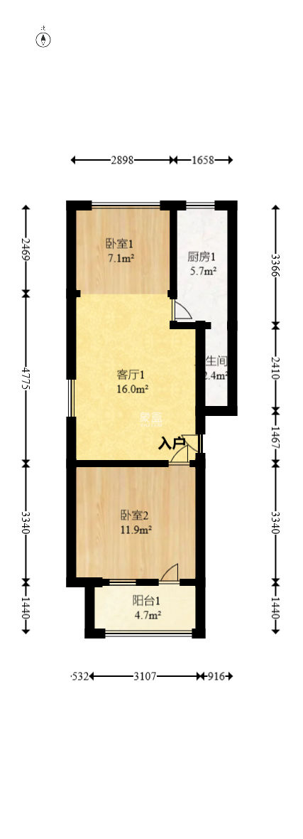 下人民医院宿舍/湖南省人民医院宿舍（麻园湾）  2室1厅1卫   30.00万