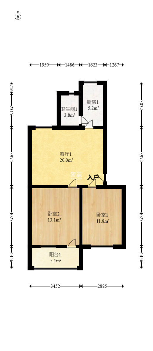 钟馗庙（园林管理局宿舍）  2室1厅1卫   40.00万