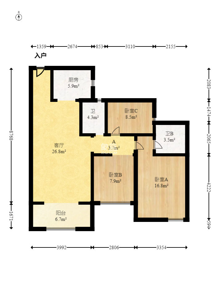 高信向日葵  3室2厅2卫   95.00万