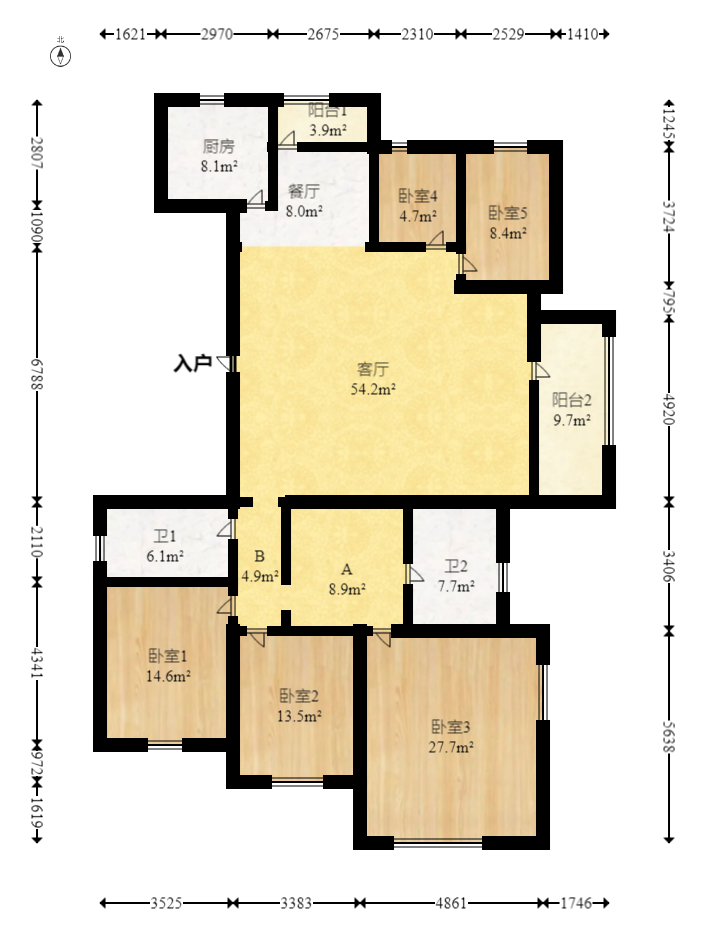 世嘉国际华城 4室2厅1卫 169.0万 世嘉国际华城 4室2厅1卫 169.0万户型图