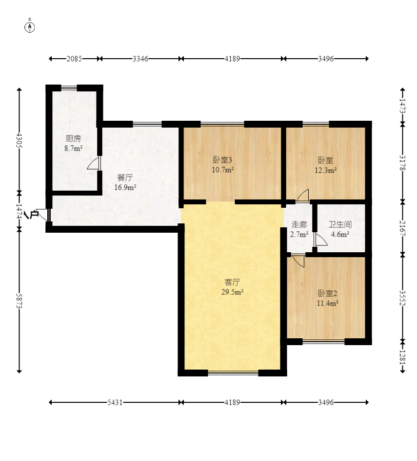 中国铁建国际城二期  3室2厅1卫    49.8万 中国铁建国际城二期  3室2厅1卫    49.8万户型图