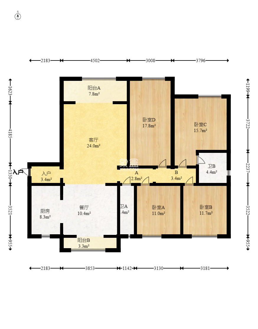 中建嘉和城  4室2厅2卫    142.8万