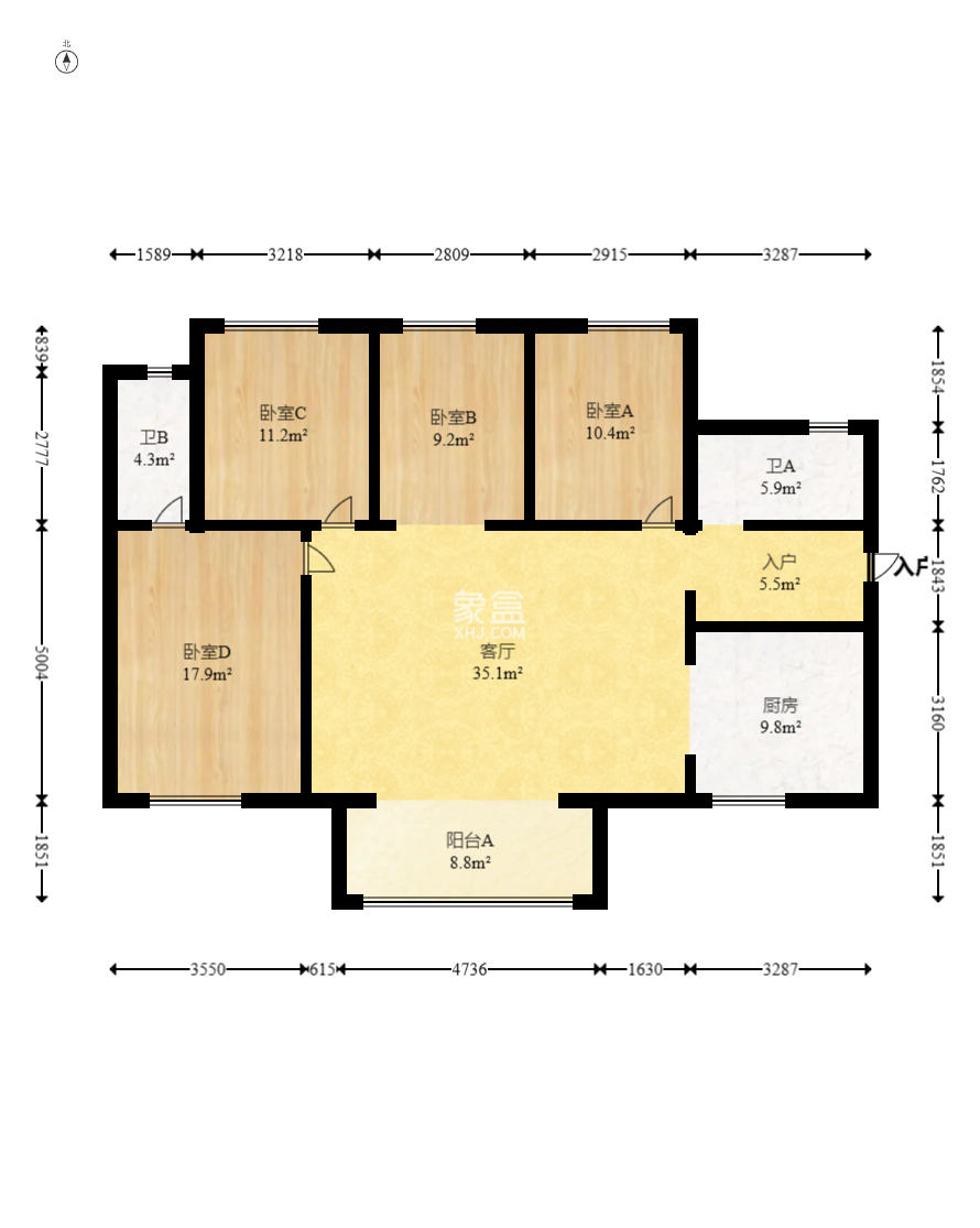 万科魅力之城锋镜里  4室2厅2卫    160.0万 万科魅力之城锋镜里  4室2厅2卫    160.0万户型图