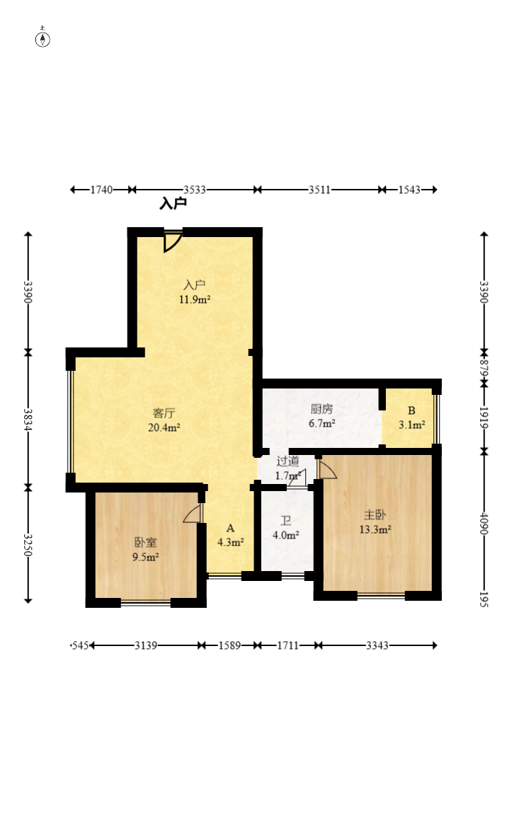 楚天世纪城东苑 2室2厅1卫 49.8万 楚天世纪城东苑 2室2厅1卫 49.8万户型图
