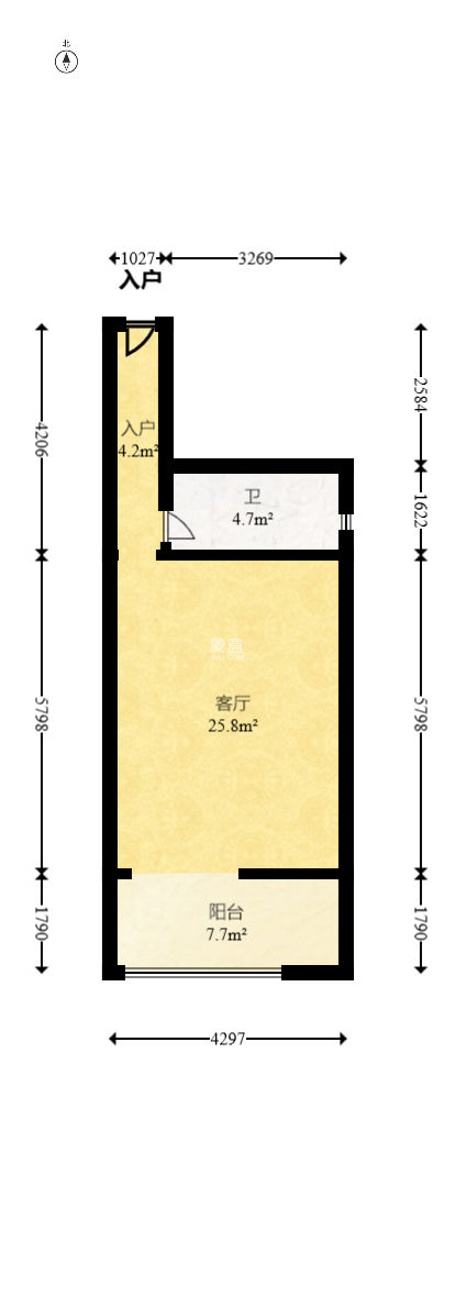 明城公寓  1室1厅1卫    29.79万