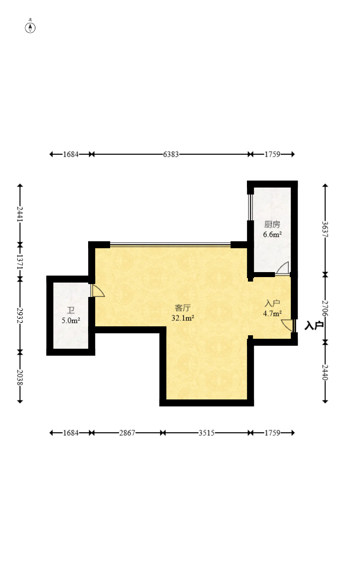 明城公寓 1室1厅1卫 30.0万 明城公寓 1室1厅1卫 30.0万户型图