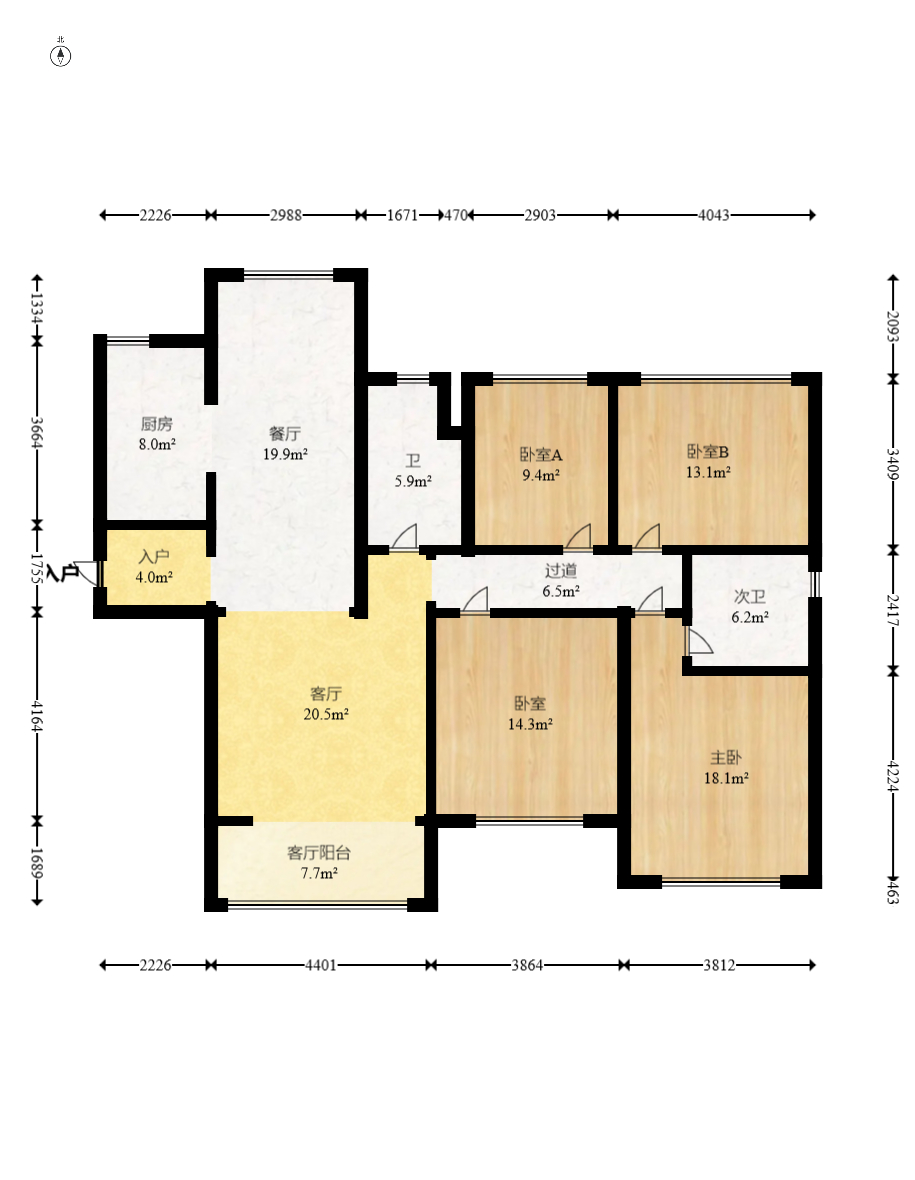 运达锦绣广场 4室2厅2卫 258.88万 运达锦绣广场 4室2厅2卫 258.88万户型图