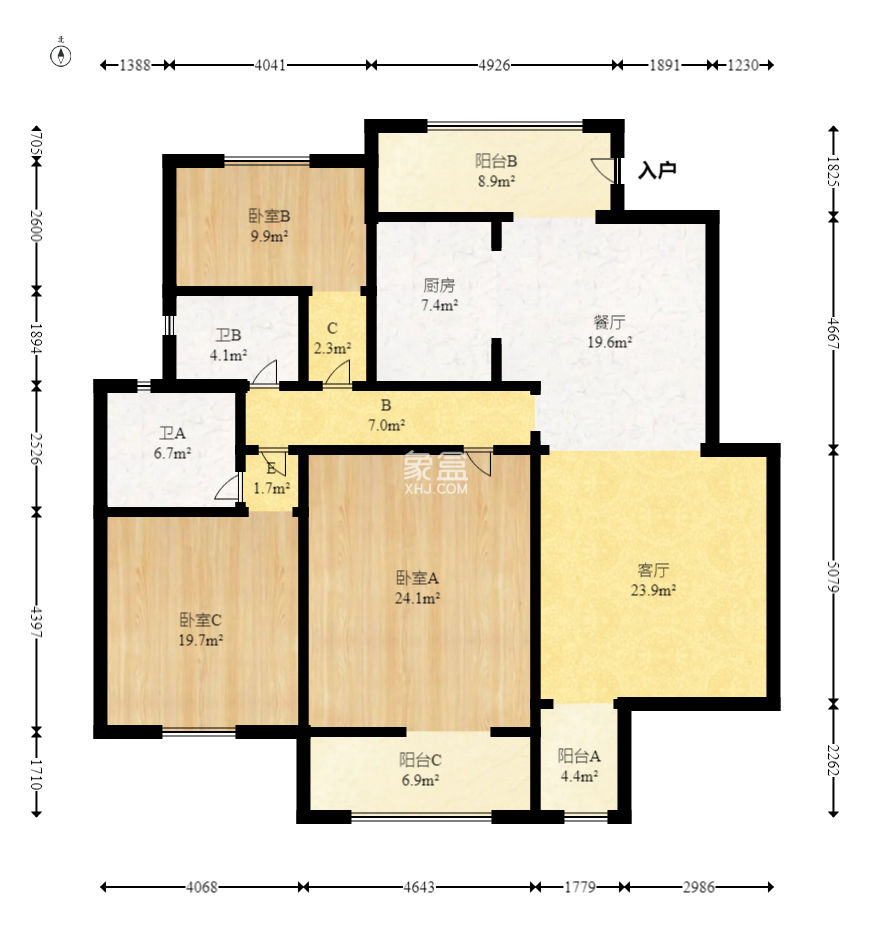 华银天际  3室2厅2卫   80.00万