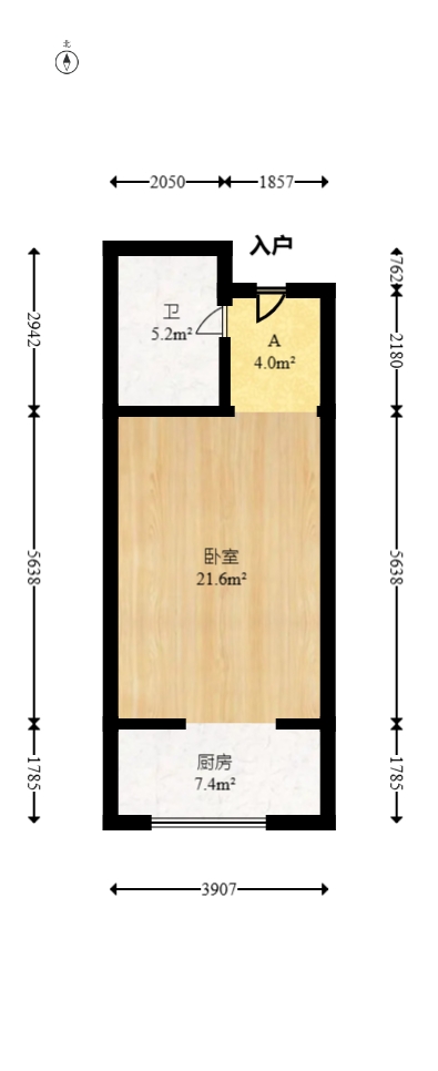 东塘瑞府  1室1厅1卫   41.00万室内图1