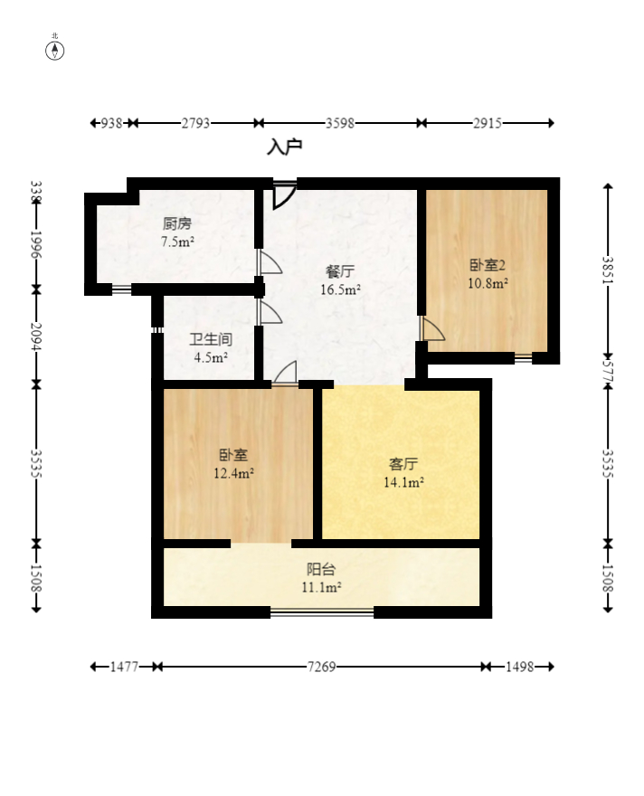 中国铁建国际城二期  2室2厅1卫    51.0万 中国铁建国际城二期  2室2厅1卫    51.0万户型图