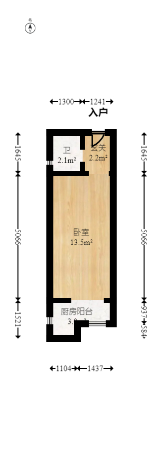 保利麓谷林语I区  1室1厅1卫   22.50万室内图1