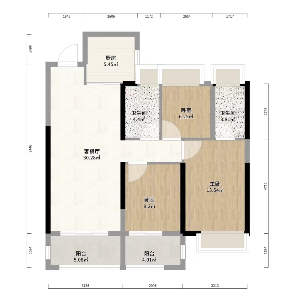 建发央著  3室2厅2卫   80.00万