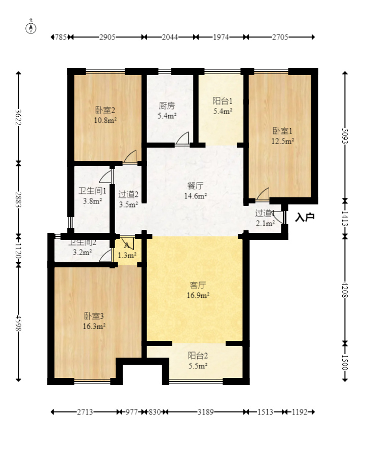 嘉宇银杉(嘉宇西苑) 3室2厅2卫 89.8万 嘉宇银杉(嘉宇西苑) 3室2厅2卫 89.8万户型图