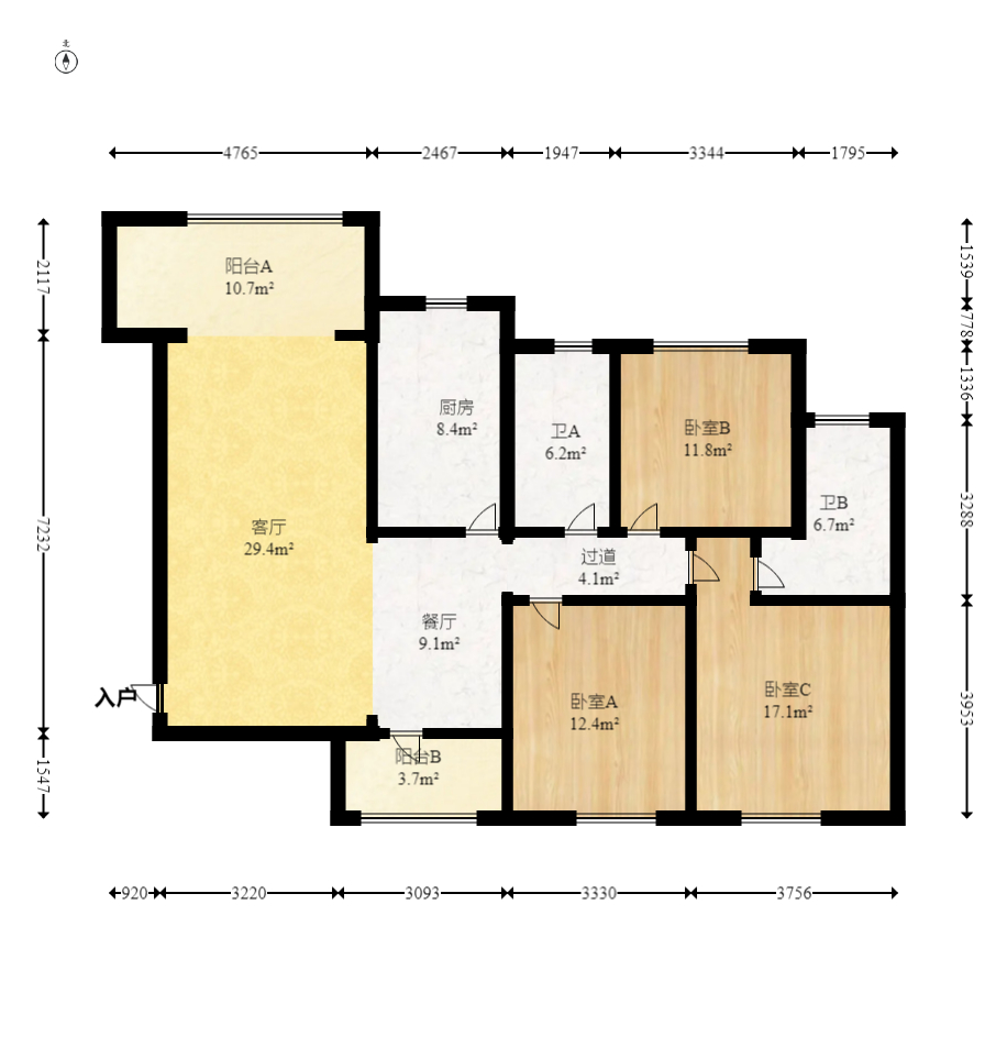 恒大雅苑  3室2厅2卫    135.0万 恒大雅苑  3室2厅2卫    135.0万户型图