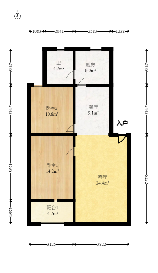 中建五局信和苑三区  2室2厅1卫   42.00万室内图1
