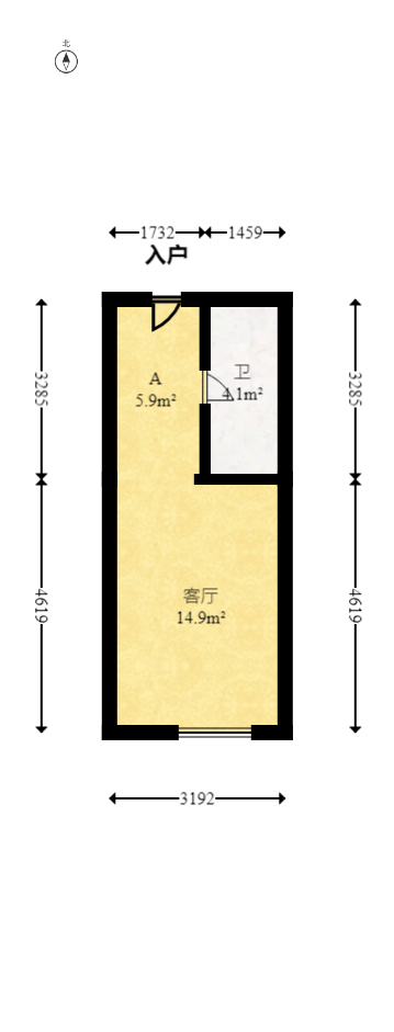 碧桂园翘楚棠  2室1厅1卫   21.00万室内图1