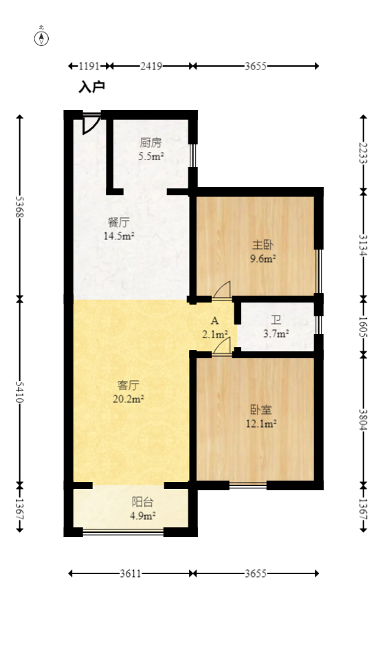 万丽景园  2室2厅1卫   58.80万室内图1