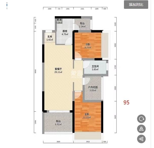 城市公园  3室2厅1卫   36.00万