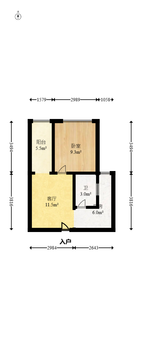 未来城科学家园  1室1厅1卫   41.00万室内图1