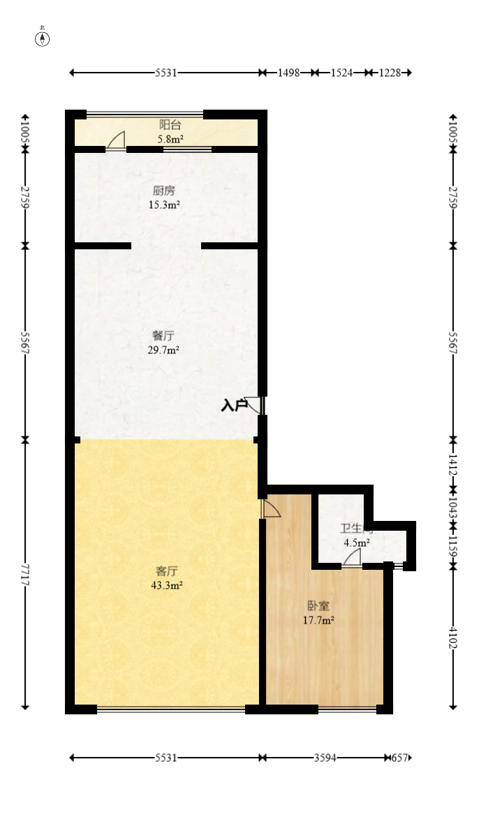 福天藏郡院子  5室2厅3卫   210.00万室内图1