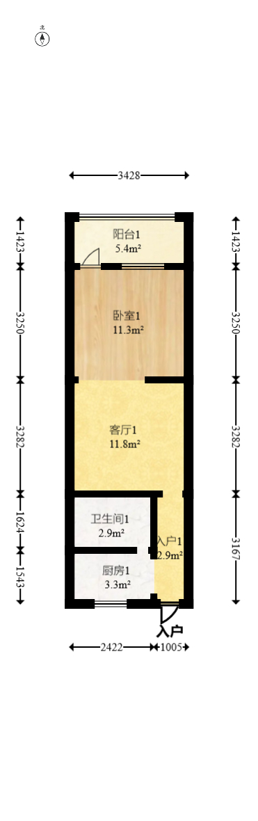 南门口晏家塘社区  1室1厅1卫   21.00万室内图1