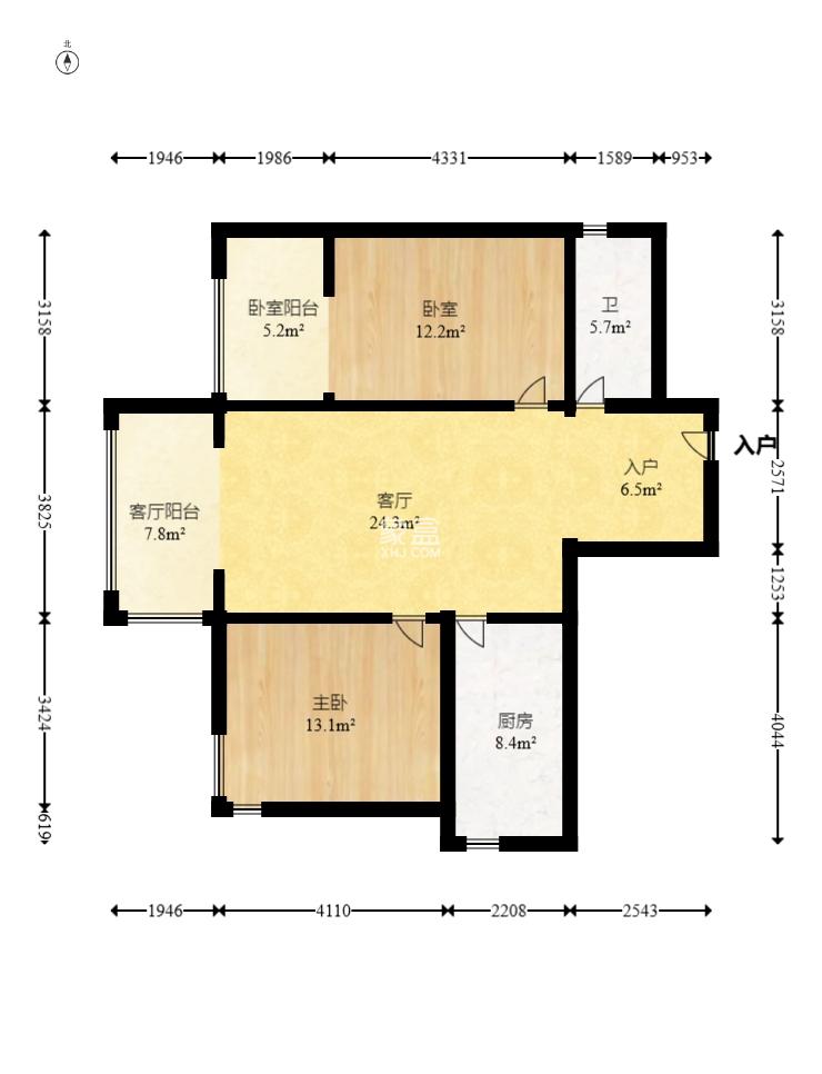 紫晶城  2室2厅1卫    47.99万室内图1