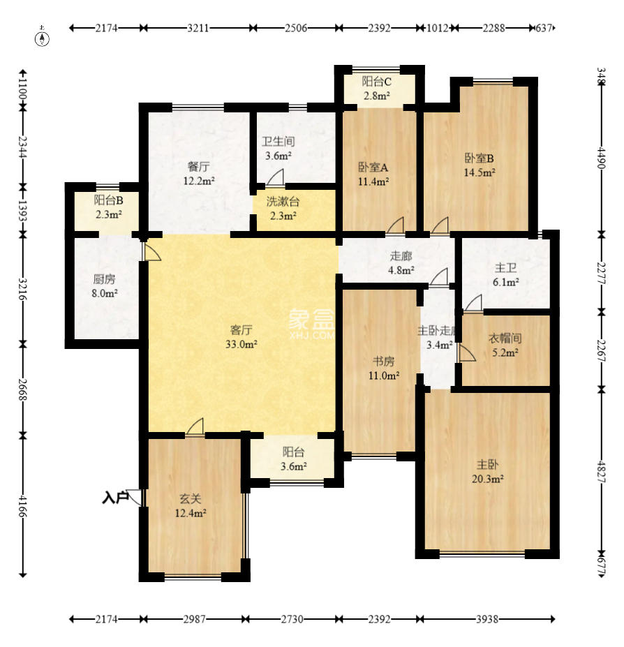 中建芙蓉和苑  4室2厅2卫    364.0万 中建芙蓉和苑  4室2厅2卫    364.0万户型图