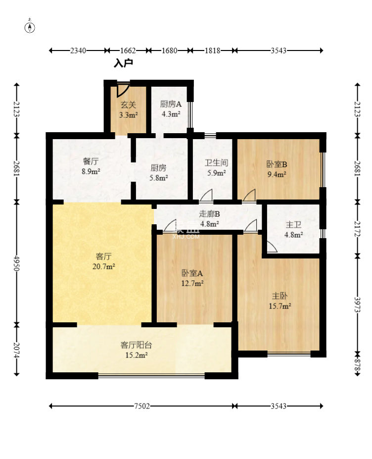 中建芙蓉嘉苑  3室2厅2卫   126.00万