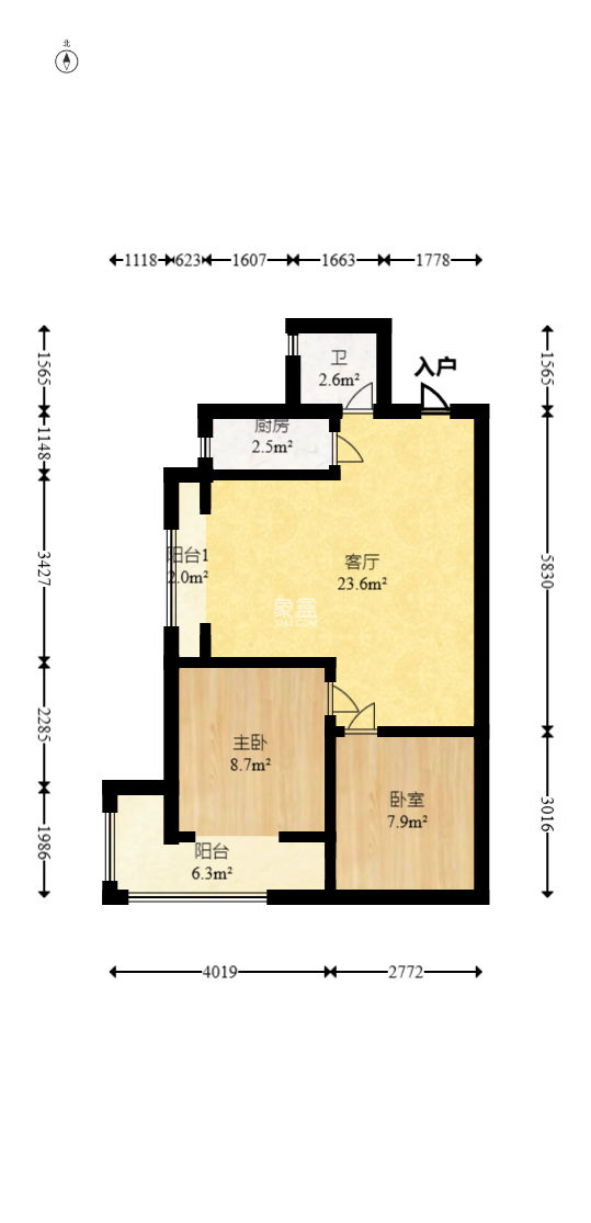 凯通国际城（凯通朝庭）  2室1厅1卫   59.00万