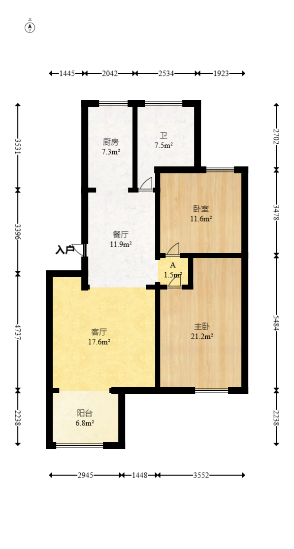 郡原居里 2室2厅1卫 51.8万 郡原居里 2室2厅1卫 51.8万户型图