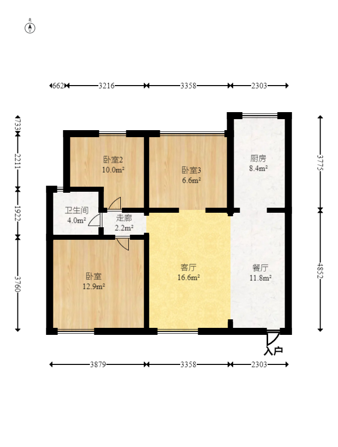 中国铁建国际城一期  3室2厅1卫    51.8万 中国铁建国际城一期  3室2厅1卫    51.8万户型图