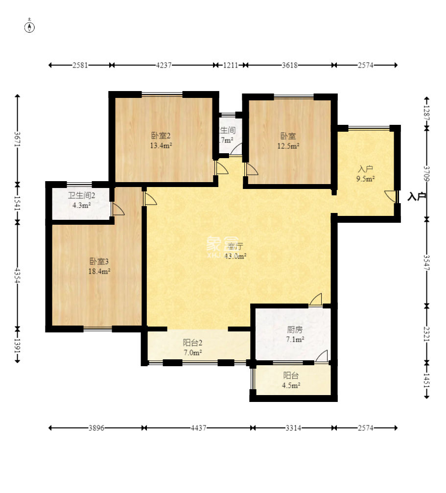 千江錦園  3室2廳2衛(wèi)   95.00萬