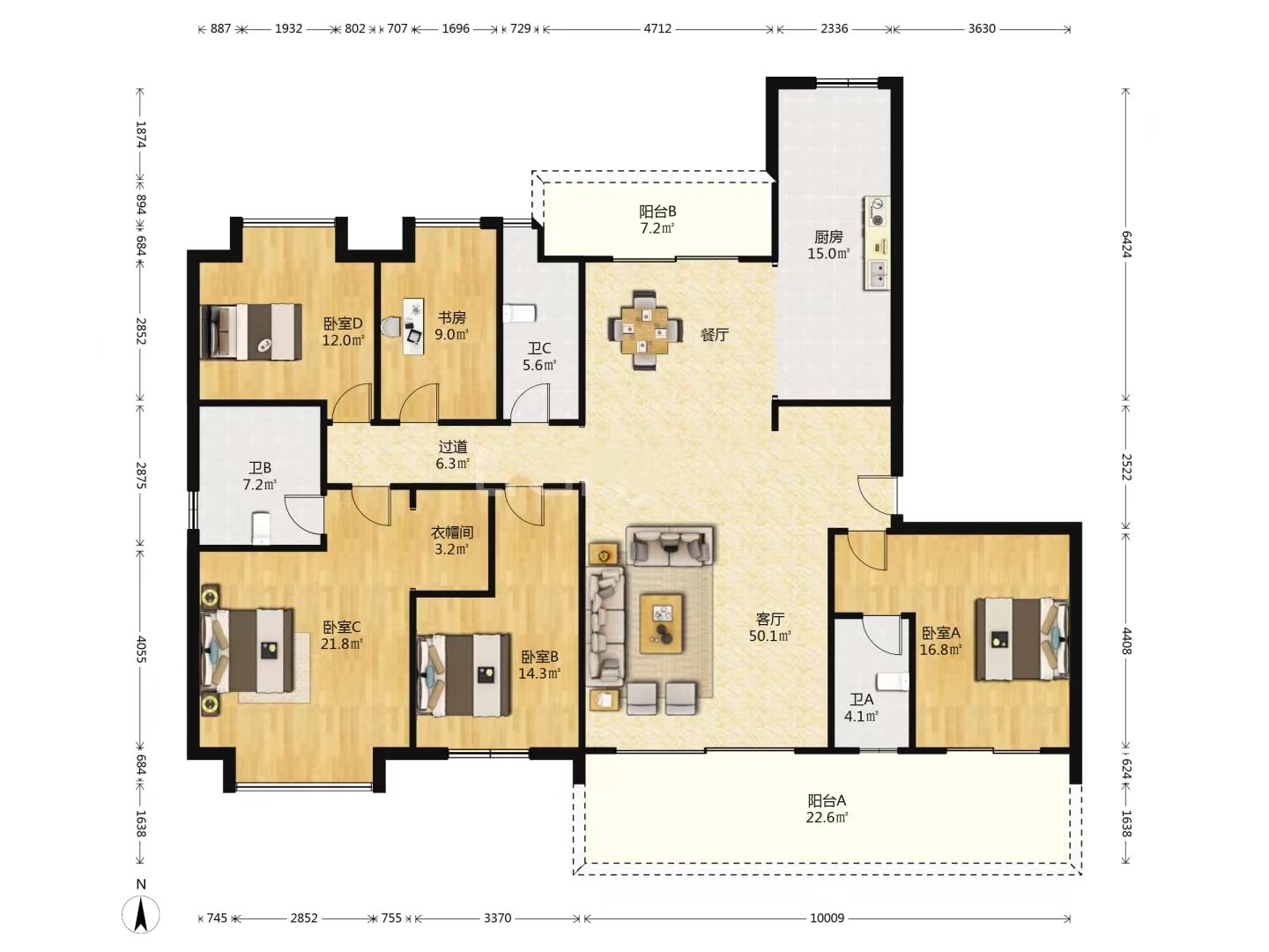碧桂园麓府 4室2厅2卫 142.0万 碧桂园麓府 4室2厅2卫 142.0万室内图