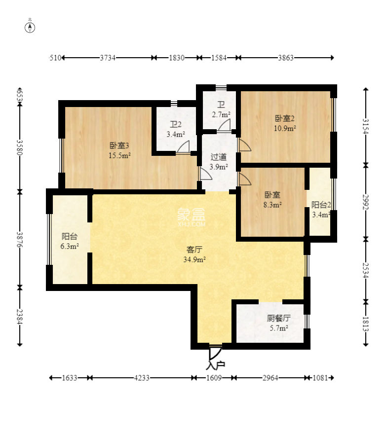 盛景谷山里  3室2厅2卫   132.80万
