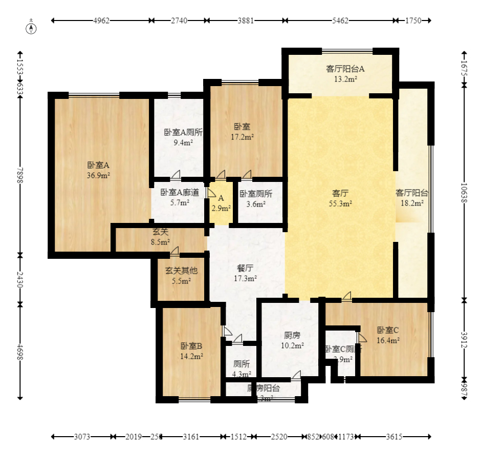 建发电建江山悦  4室2厅4卫   548.00万室内图1