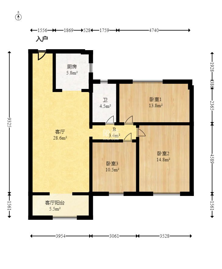 輕鹽陽光CEO(輕鹽雅苑)(輕奢時代) 3室2廳1衛 85.00萬