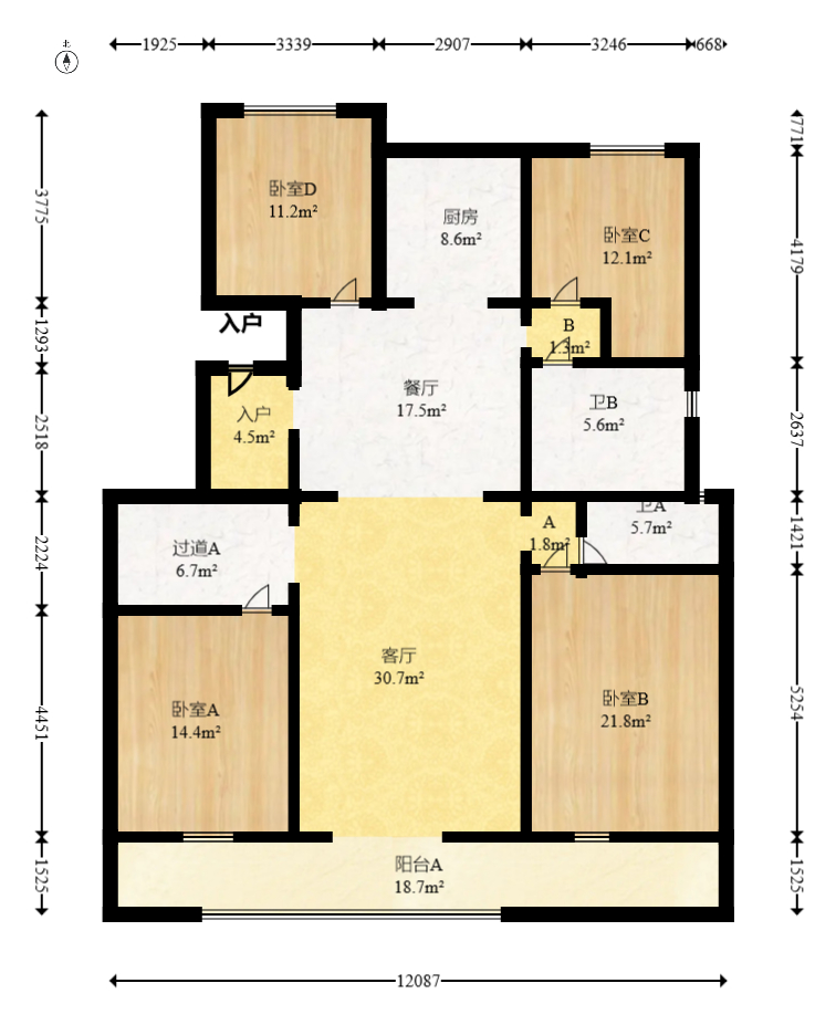 長房嶺秀時(shí)代  4室2廳2衛(wèi)    248.0萬室內(nèi)圖1