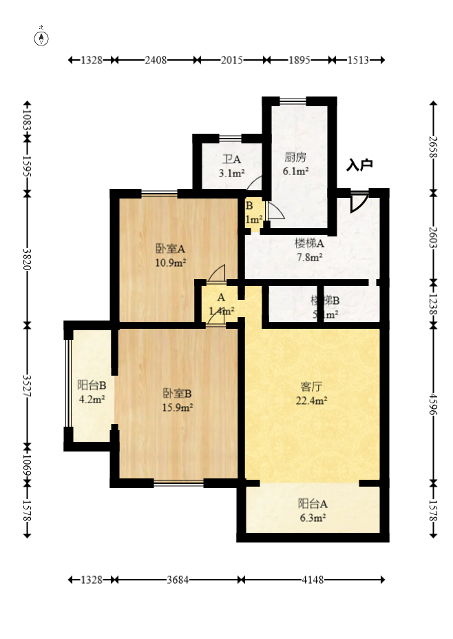 金帆小区  3室2厅2卫    55.0万室内图1