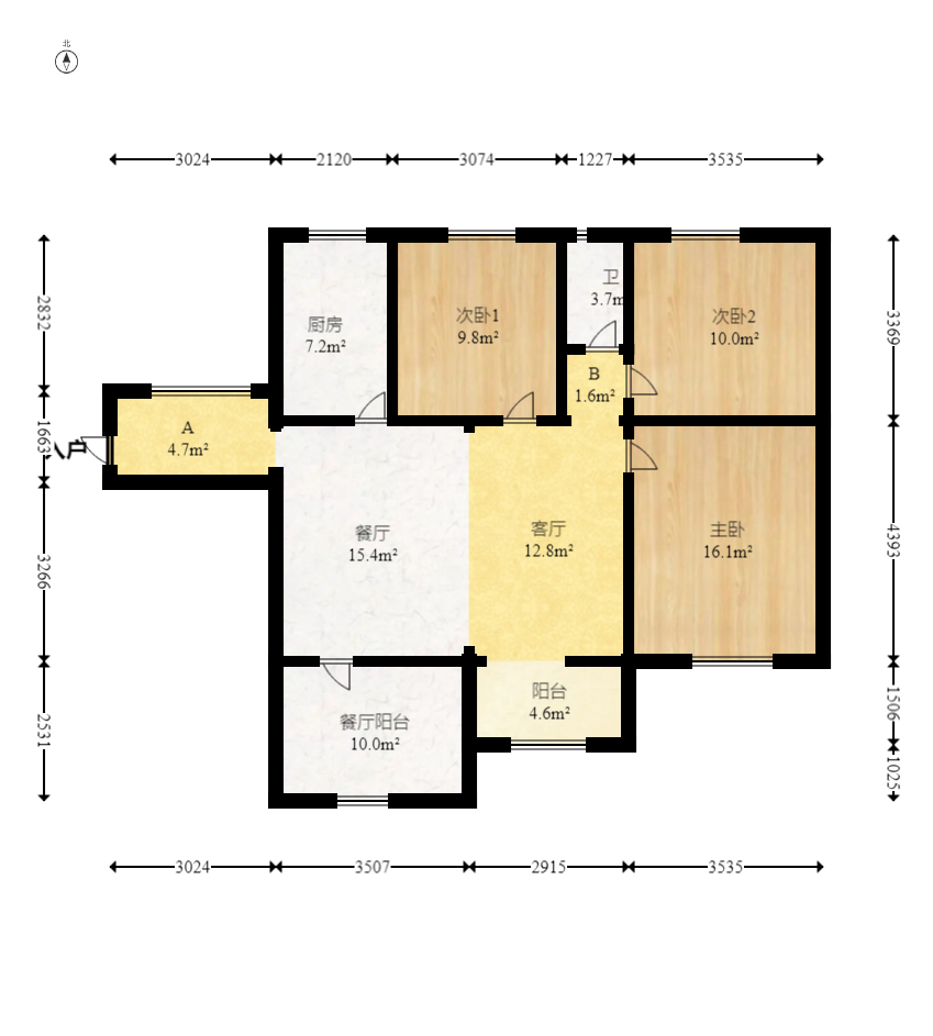 筑梦佳园  4室2厅1卫   74.80万室内图1