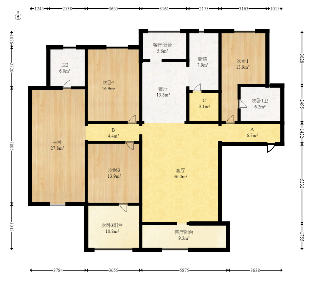 陶然居  4室2厅1卫    188.0万 陶然居  4室2厅1卫    188.0万户型图
