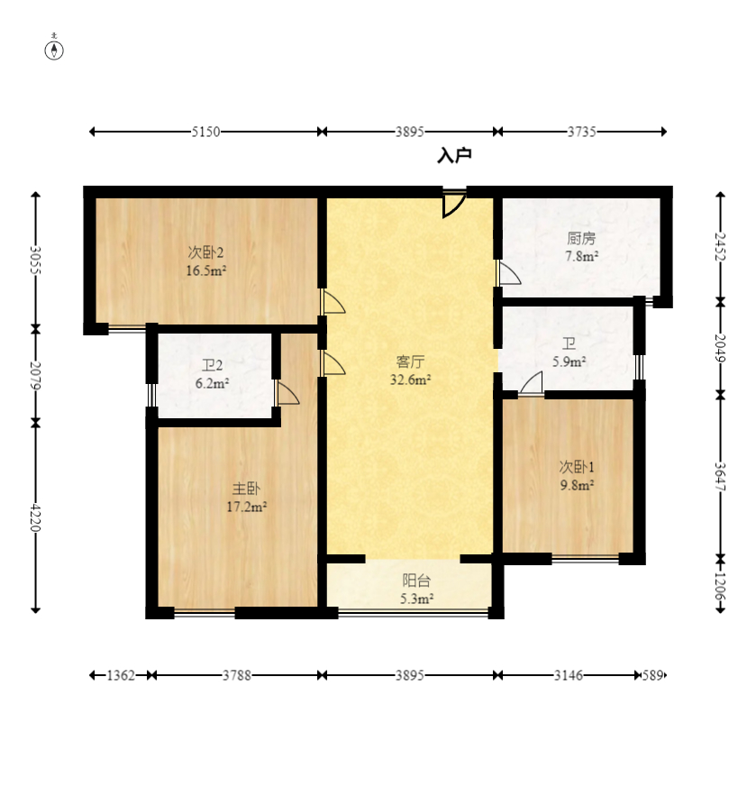 中建悦和城  3室2厅2卫   93.00万室内图1