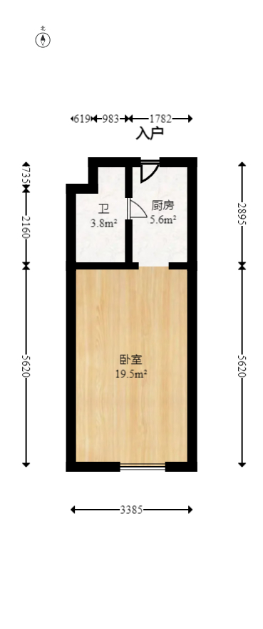 五矿紫湖香醍  1室1厅1卫   20.00万室内图1