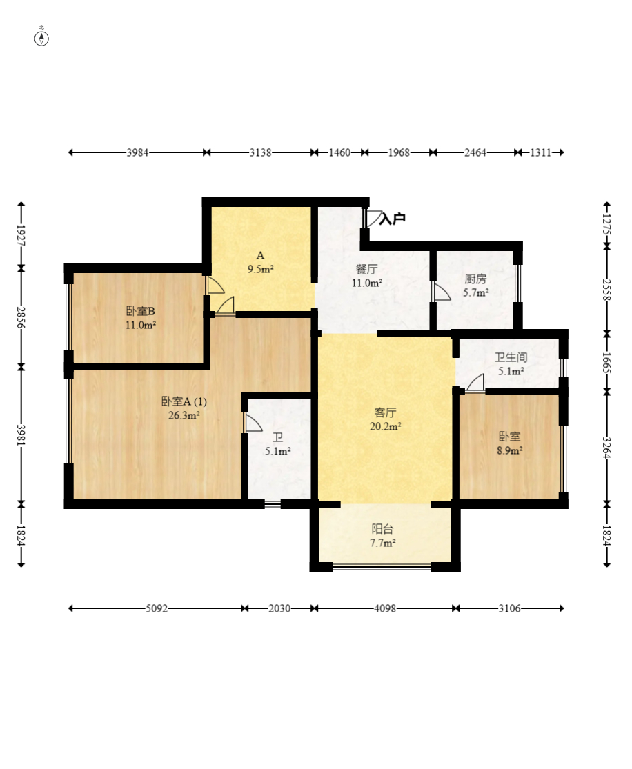 梅溪正荣府 4室2厅2卫 190.0万 梅溪正荣府 4室2厅2卫 190.0万户型图
