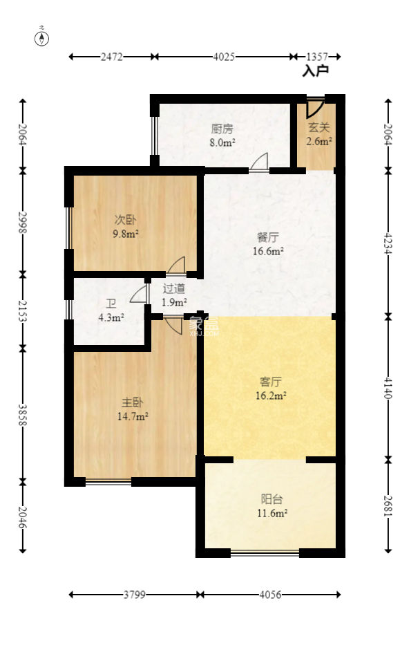 中鼎江岸花城  2室2厅1卫    42.8万