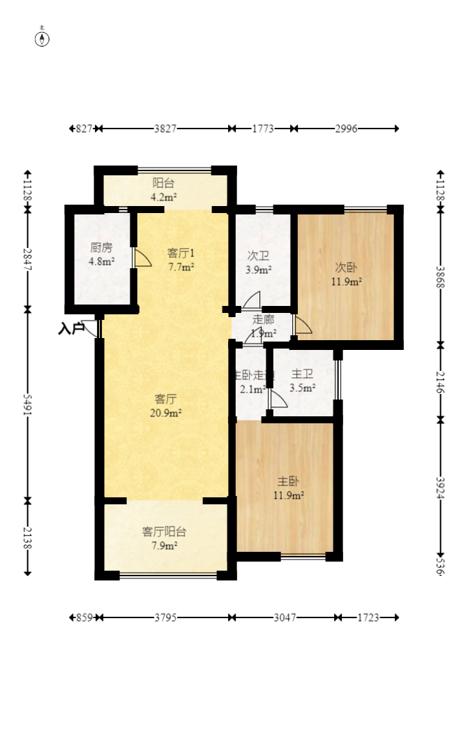 东汇西海岸 3室2厅2卫 187.0万 东汇西海岸 3室2厅2卫 187.0万户型图