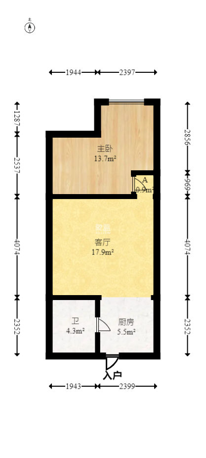 YO领域（领御大厦）  1室1厅1卫   42.80万