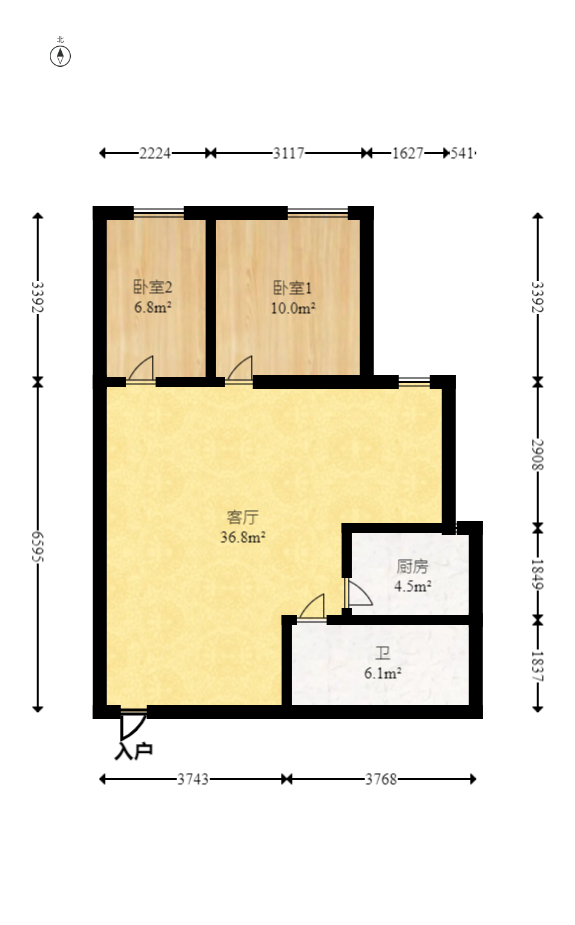 鑫远杰座  2室1厅1卫   45.50万室内图1