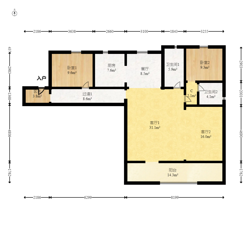 越秀湘江星汇城二期  4室2厅2卫    170.0万 越秀湘江星汇城二期  4室2厅2卫    170.0万户型图