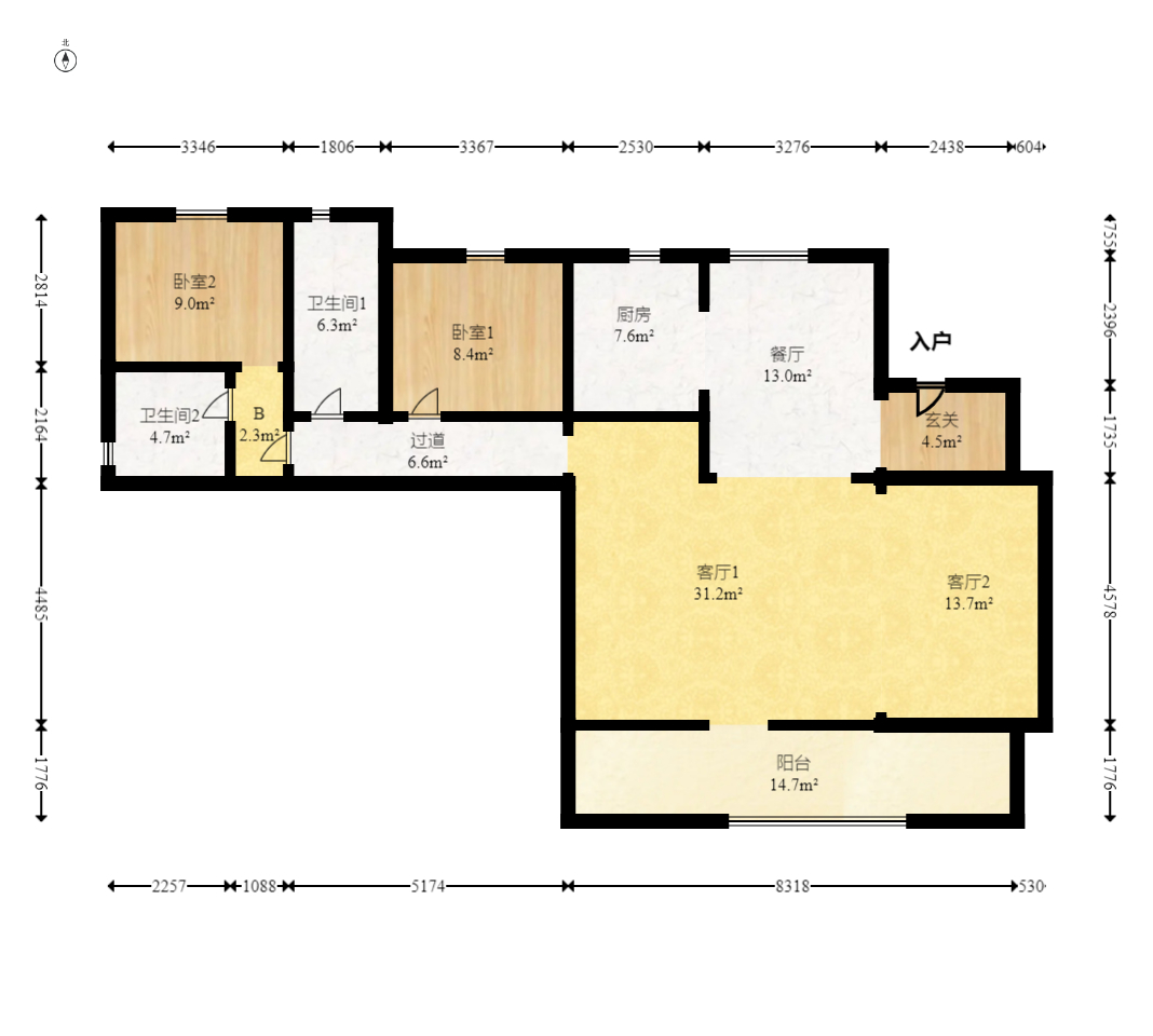 越秀湘江星汇城二期 4室2厅2卫 135.0万 越秀湘江星汇城二期 4室2厅2卫 135.0万户型图